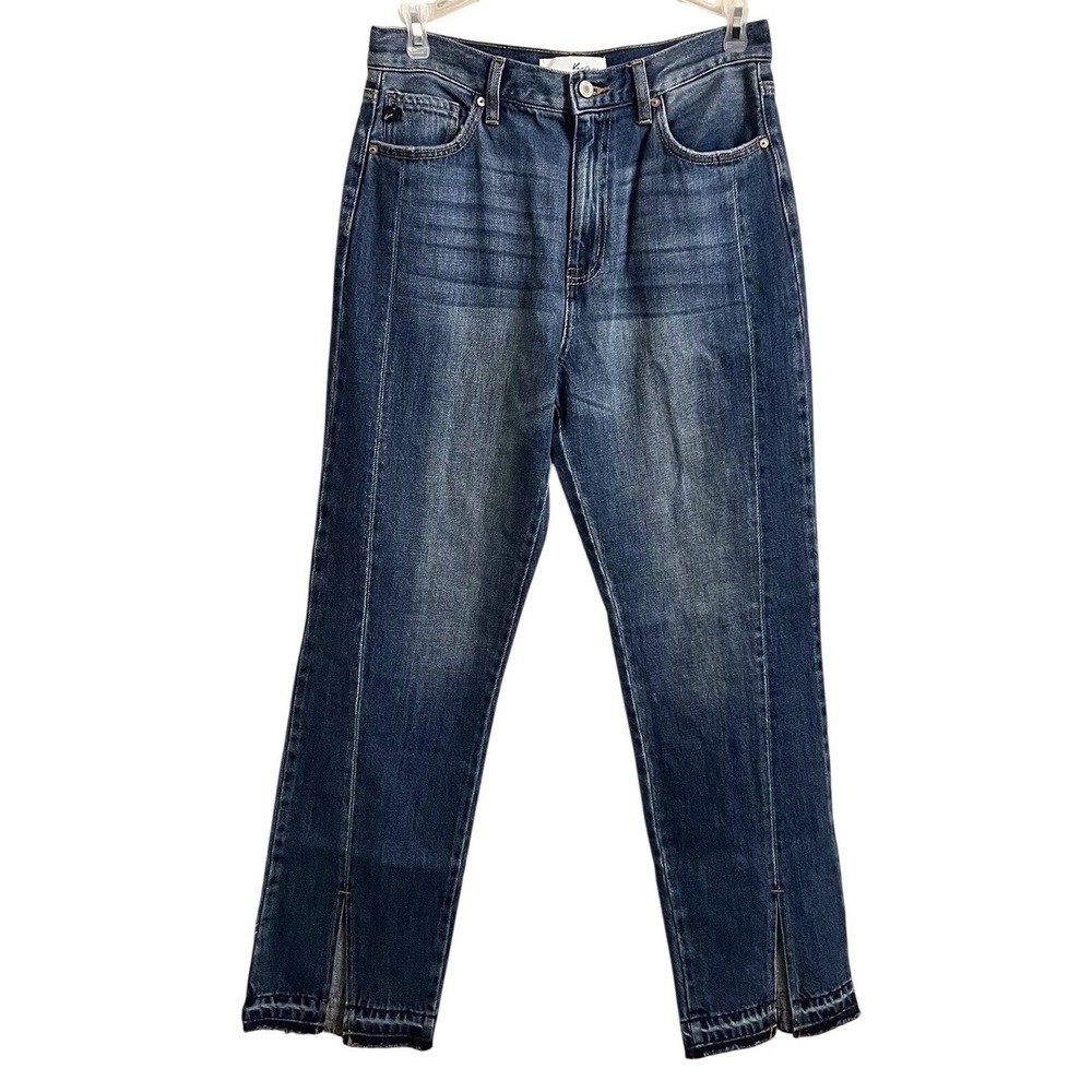 Kancan Hi Rise Split Hem Straight leg Jeans 27 waist Stretch